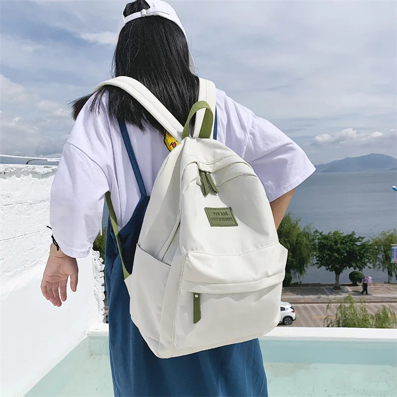 Large Capacity Nylon Waterproof Women Backpack for Junior High School Students