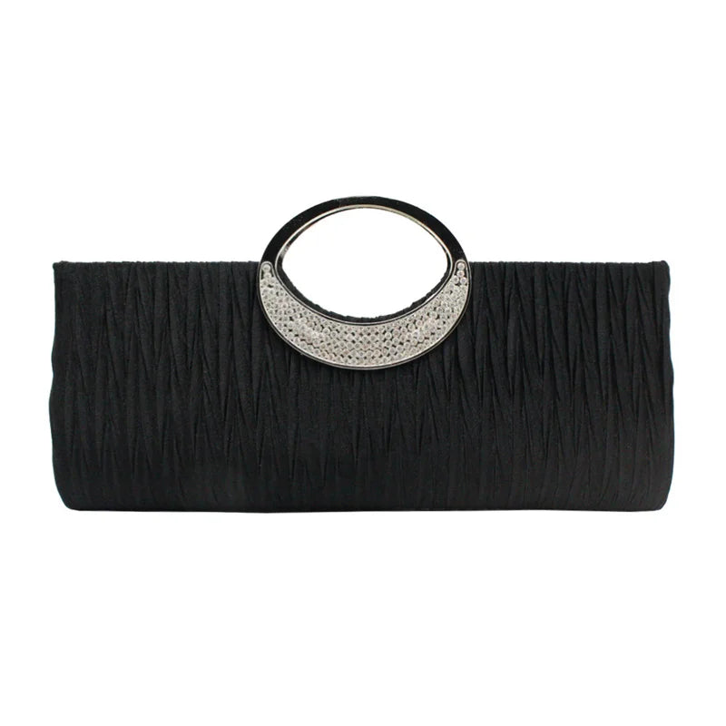Rhinestone Ruffle Classic Women's Evening Bag Clutch