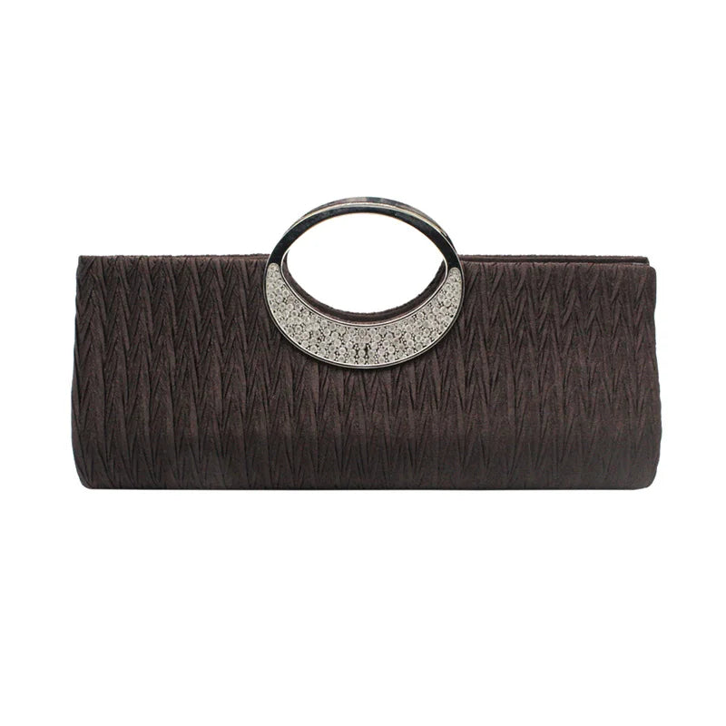 Rhinestone Ruffle Classic Women's Evening Bag Clutch