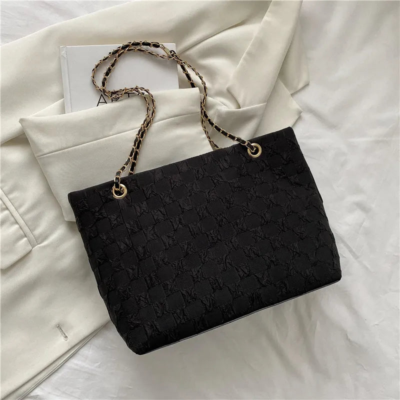 Plaid Shoulder Bag for Women College Student Schoolbag Female