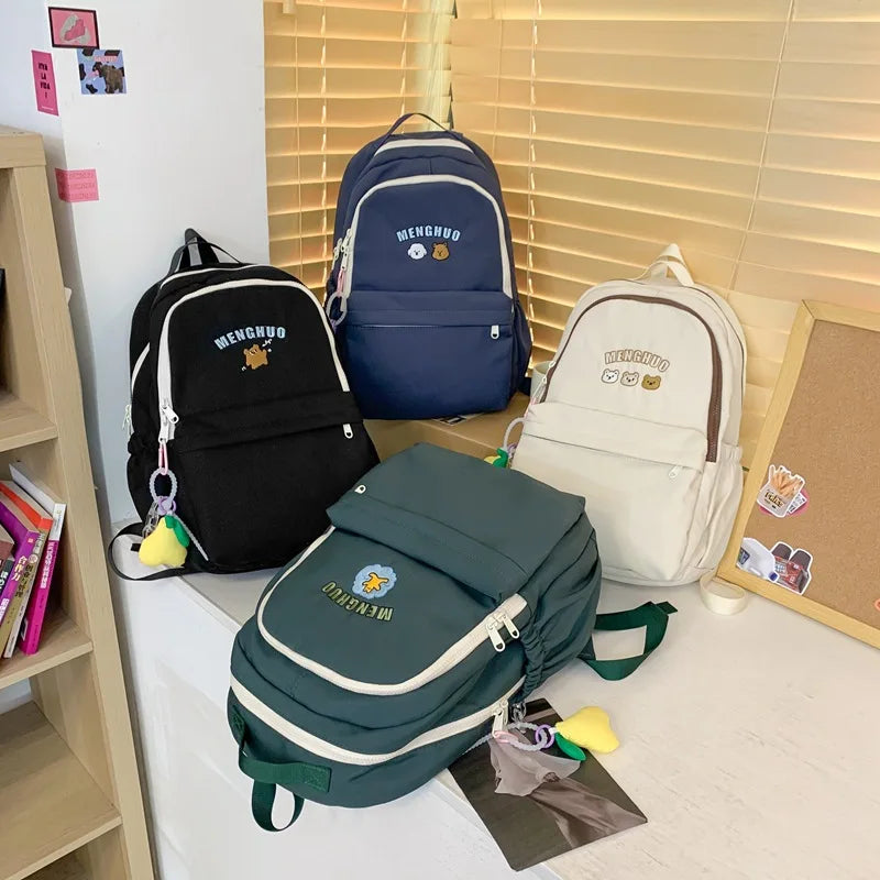 Nylon School Bag for Female Students Large Capacity