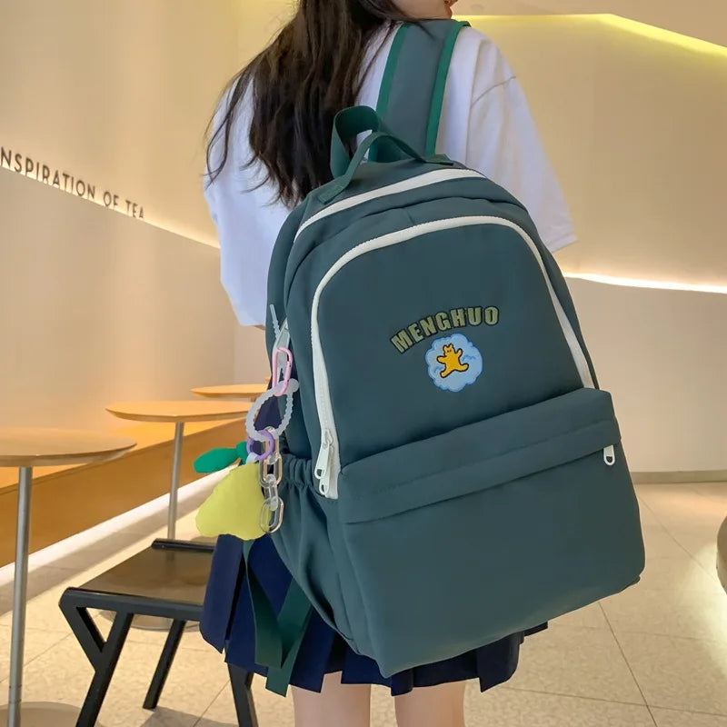 Nylon School Bag for Female Students Large Capacity