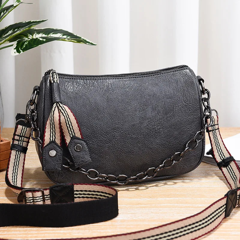 Vintage PU Leather Chain Shoulder Bags for Women