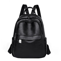 Women Large Capacity Soft Leather School Bag for College Students