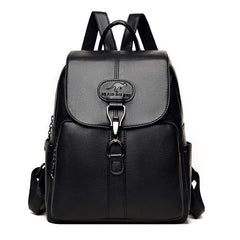 Soft Leather Student Girl School Bag Outdoor Travel Backpack