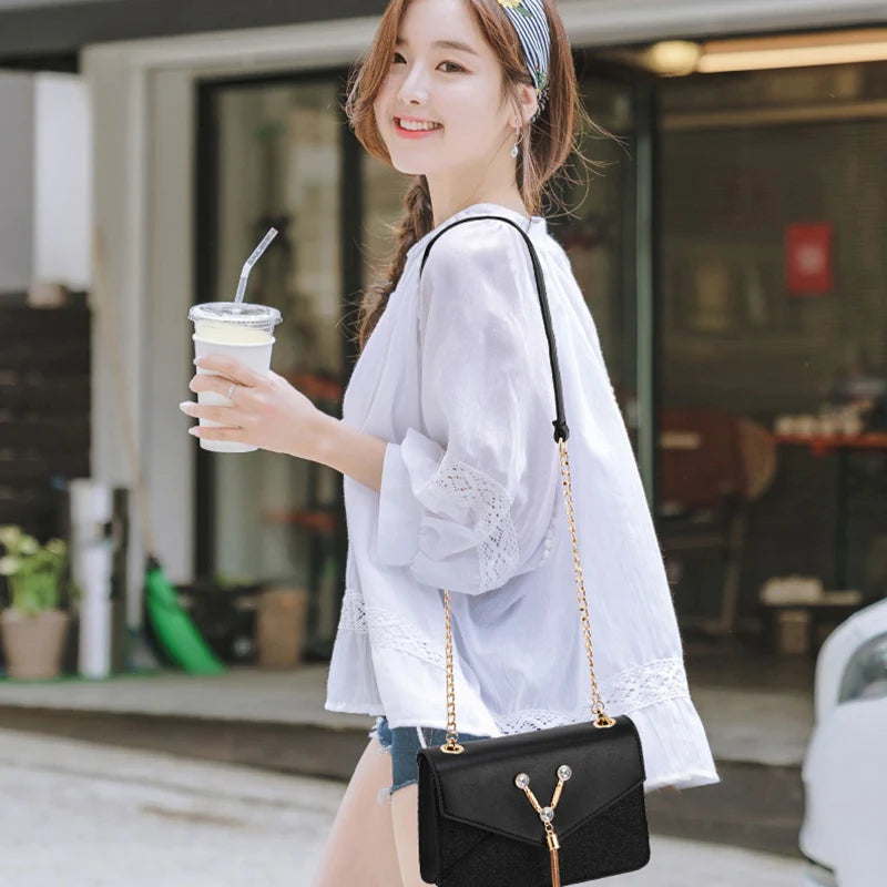 Tide Handbags Ladies Rhombus Shoulder Bag