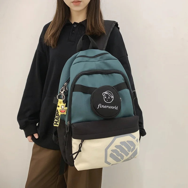 Campus Students School Bag Unisex Women Men Backpacks