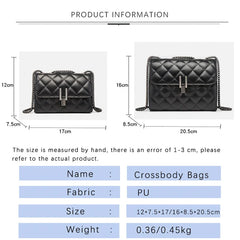 Classic Chain Shoulder Bag PU Flap Female Crossbody Bag