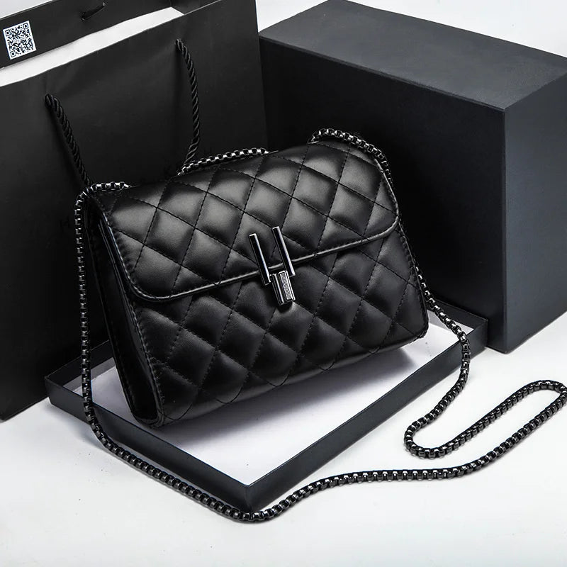 Classic Chain Shoulder Bag PU Flap Female Crossbody Bag