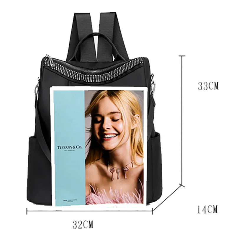 Small Oxford Women's Backpack Anti-Theft School Bag