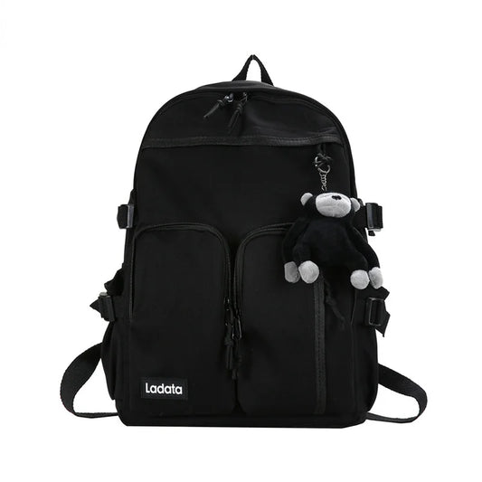 Nylon Backpack High School Bags Large Capacity Casual Waterproof Unisex