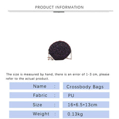 Stylish Sequin Shell Bag Metal Chain Crossbody