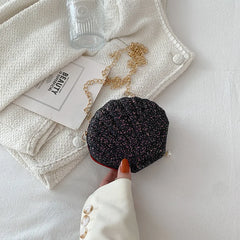 Stylish Sequin Shell Bag Metal Chain Crossbody
