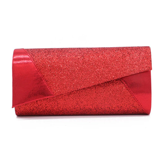 PU Sequin Clutch Bag for Women, Evening Shoulder Bag with Detachable Strap