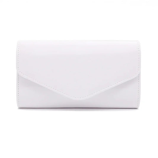 Leather Chain Shoulder Bag for Women Fold Wedding Clutch Wallet