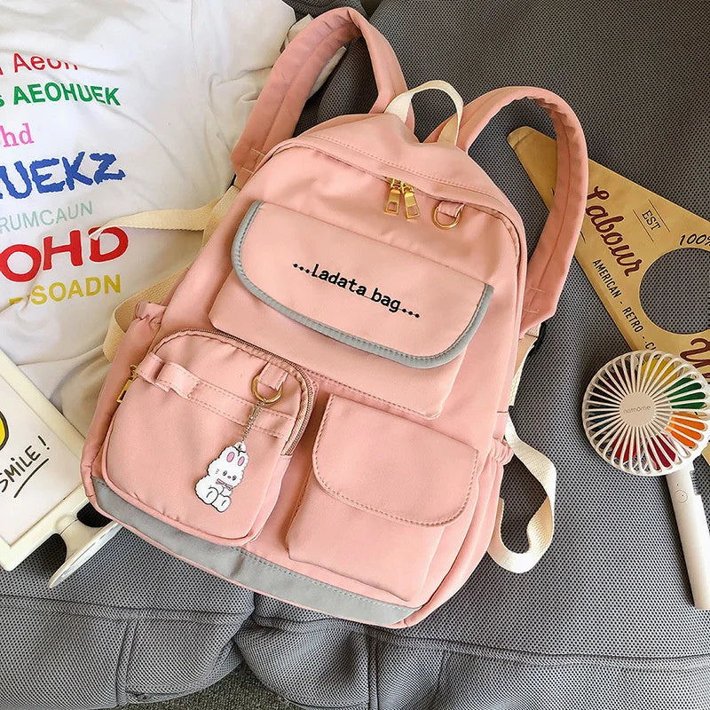Waterproof Multi-pocket School Backpack for Women