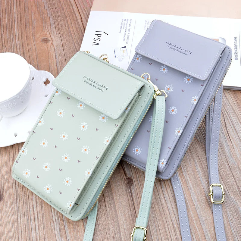 Women's Crossbody Bag Flower Print Money Clips