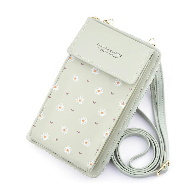 Women's Crossbody Bag Flower Print Money Clips