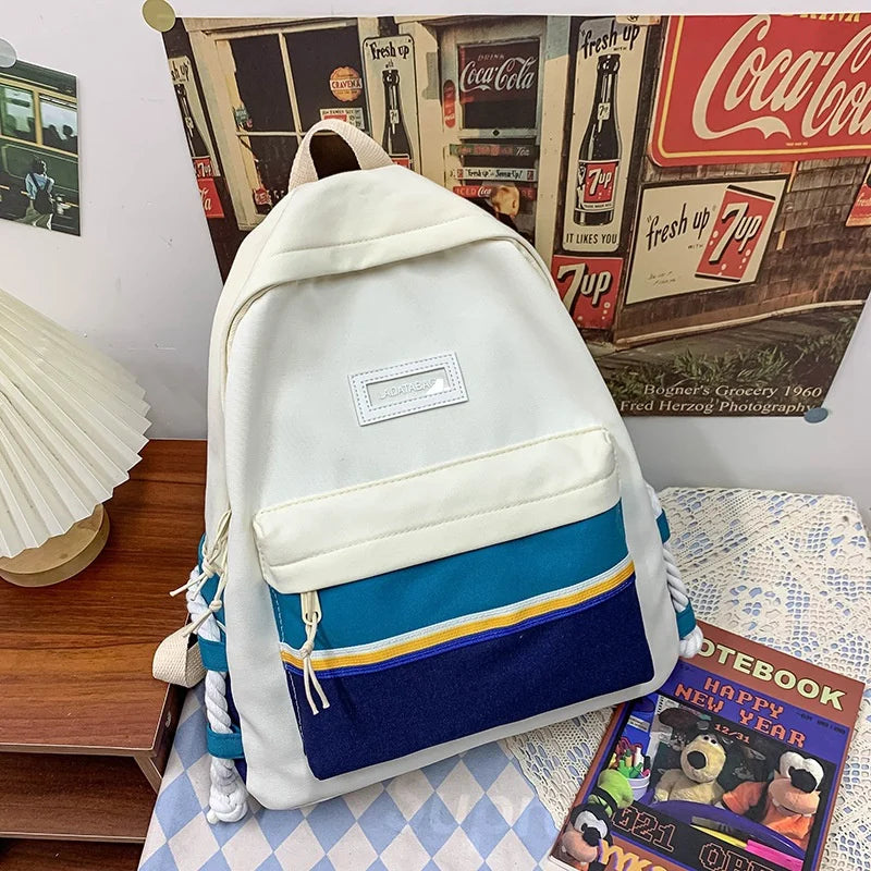 Nylon School Bags Waterproof Female Backpacks