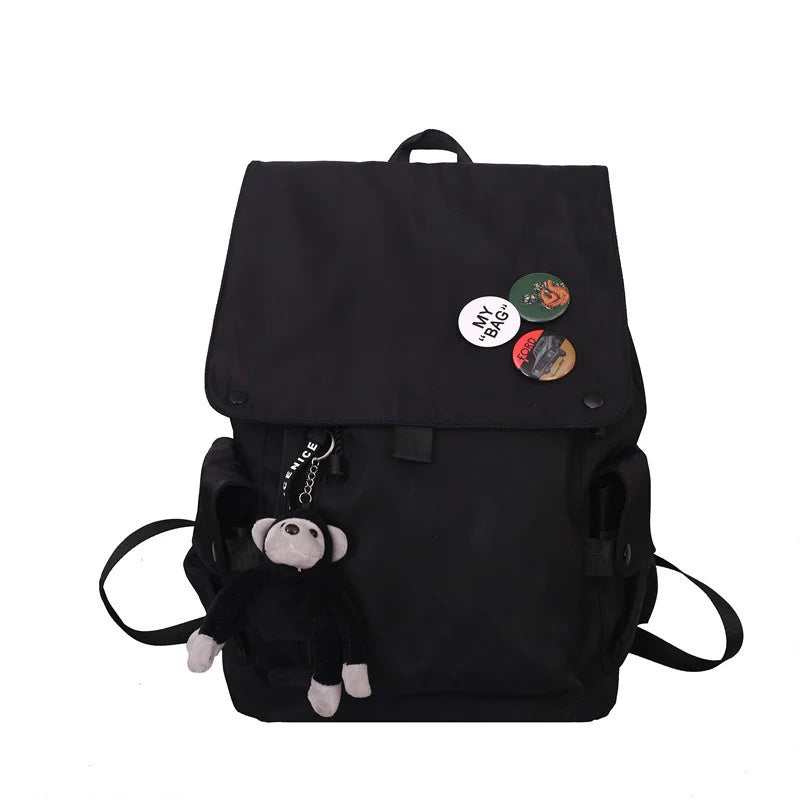 Nylon School Backpack for Teenagers Girls Boys Large Capacity