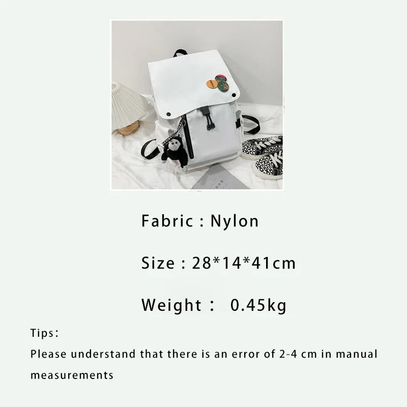 Nylon School Backpack for Teenagers Girls Boys Large Capacity