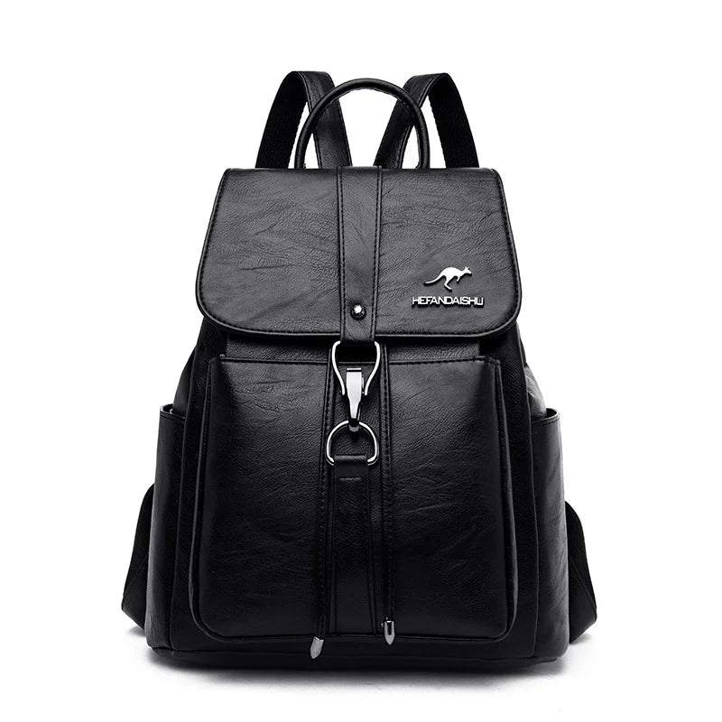 PU Backpacks Women Casual Large Capacity Travel Anti-Theft Shoulder Bag