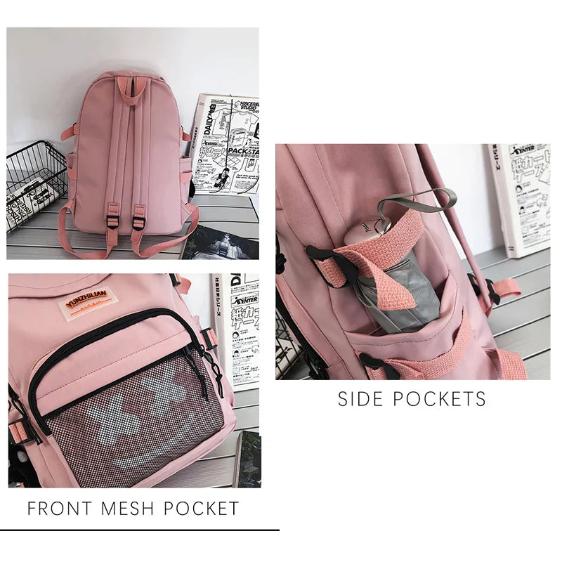 Preppy Style Smiley Face Pattern Backpack