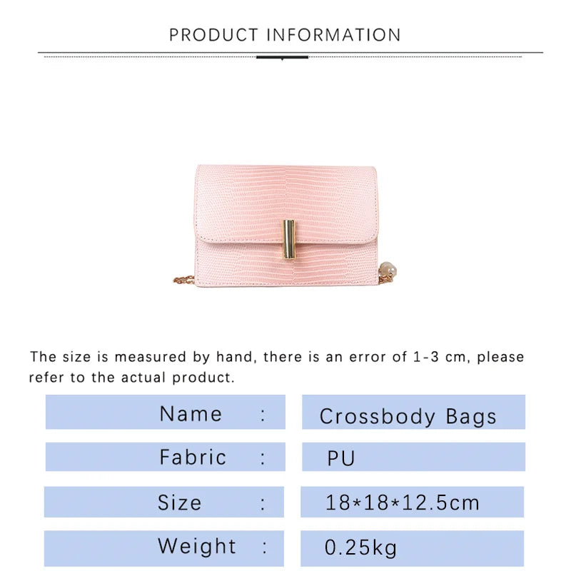 Gradient Leather Shoulder Bag Retro Style Chain Crossbody Bag