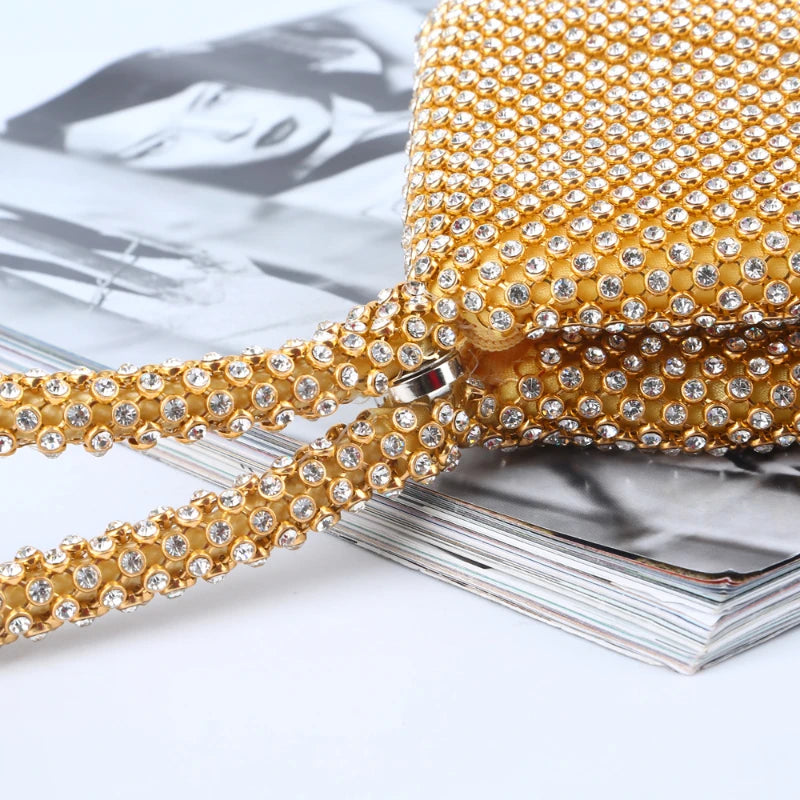 Satin Rhinestone Women Dinner Pack Evening Bags