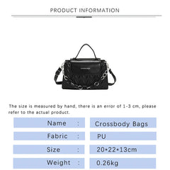 Summer Chain Women Shoulder Bags Solid Female Handbag Retro Square Bag Orange