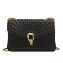 Summer Woman Crossbody Bags Pleated Shoulder Bags Solid Flap Bags