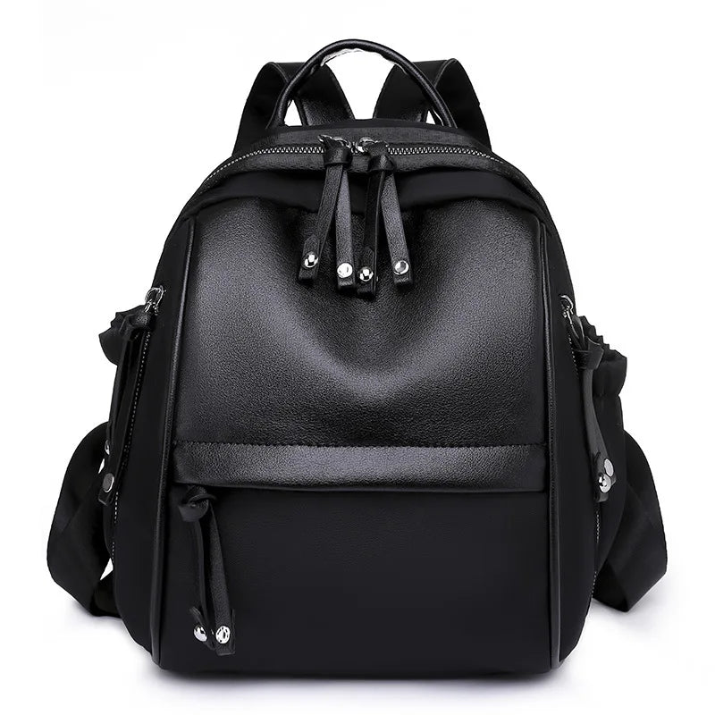 Women Backpack PU Students School Bags Girls Waterproof Leather Lightweight Trav