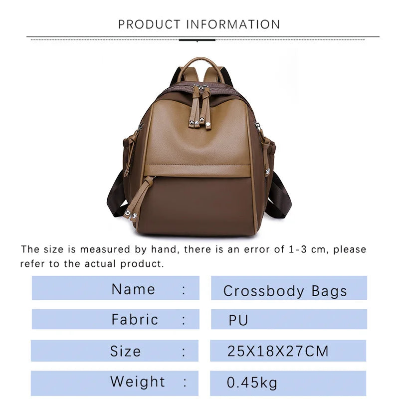 Women Backpack PU Students School Bags Girls Waterproof Leather Lightweight Trav