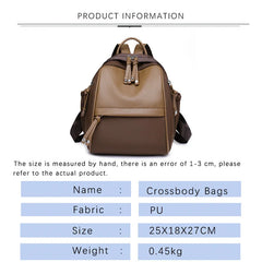 Women Backpack PU Students School Bags Girls Waterproof Leather Lightweight Trav