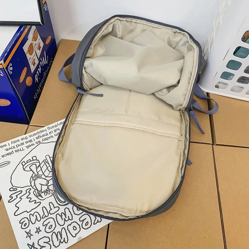 Women Backpacks Nylon Solid Ladies School Bags Minimalist Large Capacity Bookbag
