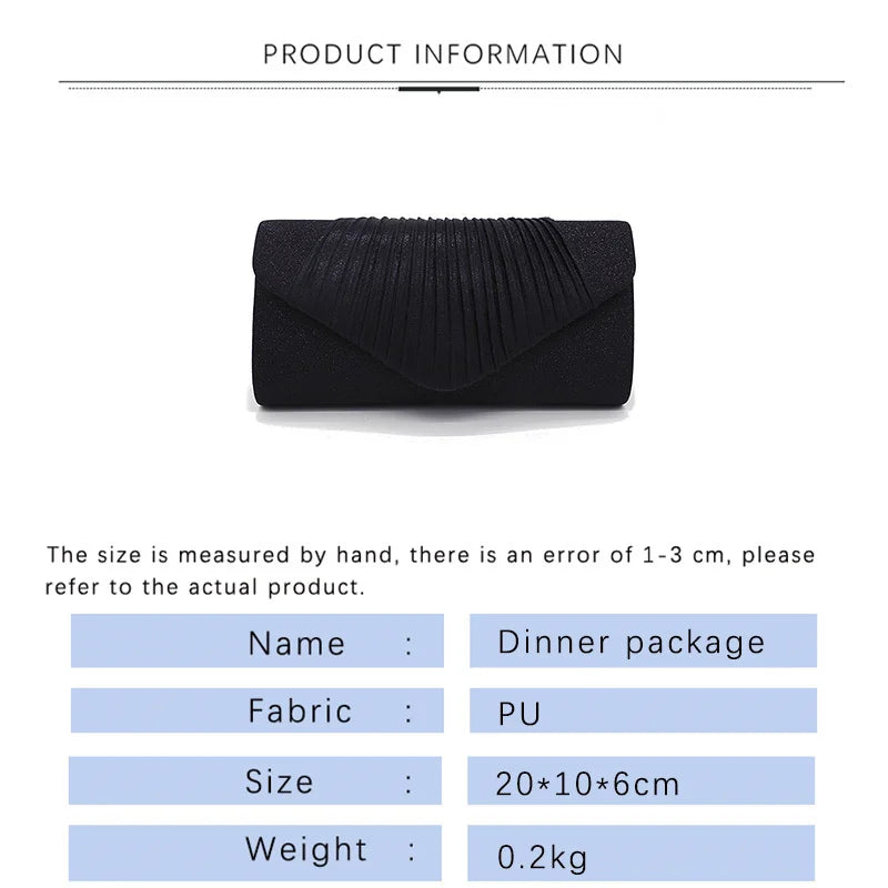 Glitter Flap Evening Bag Clutch Bridal Shoulder Prom Handbag