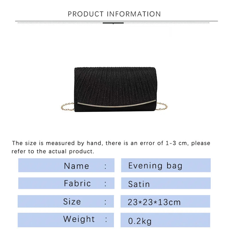 Shoulder Bag with Detachable Chain Evening Gift Pack Wedding Clutch Handbags