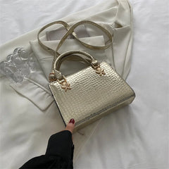 Crocodile Print Leather Shoulder Bag Women's Crossbody Bag