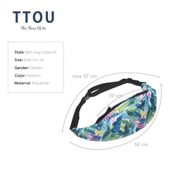 TTOU Waist Bag 3D Printing Fanny Pack Belt Bum Bag Travelling Mobile Phone Bag