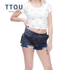 TTOU Waist Bag 3D Printing Fanny Pack Belt Bum Bag Travelling Mobile Phone Bag