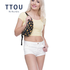 TTOU Waist Bag 3D Printing Fanny Pack Belt Bum Bag Travelling Mobile Phone Bag