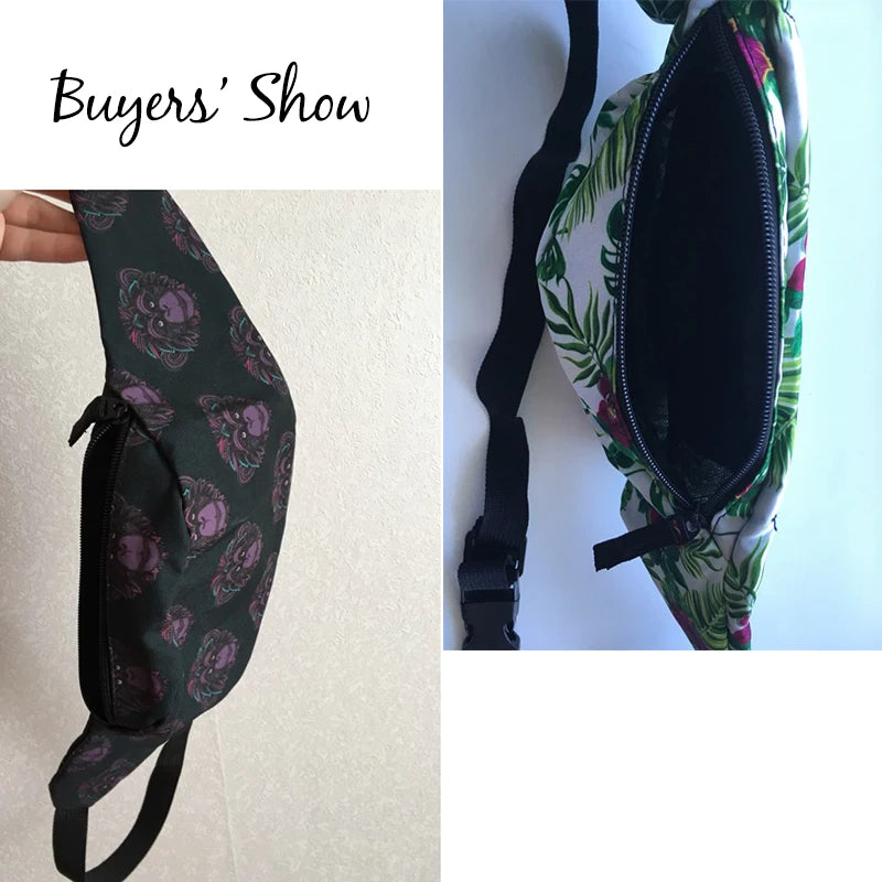 TTOU Waist Bag 3D Printing Fanny Pack Belt Bum Bag Travelling Mobile Phone Bag