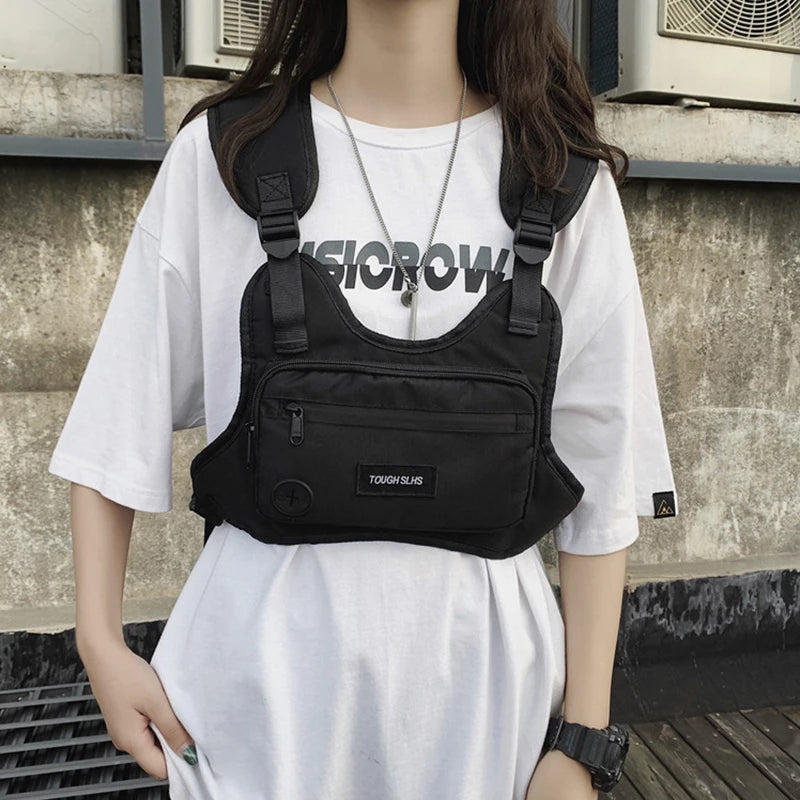 Men Chest Hip Hop Vest Bag Streetwear Adjustable Package
