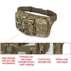 Tactical Men Waist Pack Hiking Bag Army Outdoor Sports Climbing Camping Army Fan