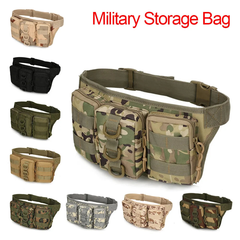 Tactical Men Waist Pack Hiking Bag Army Outdoor Sports Climbing Camping Army Fan