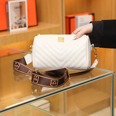 Tanned Cow Cowhide Leather Women Crossbody Bag