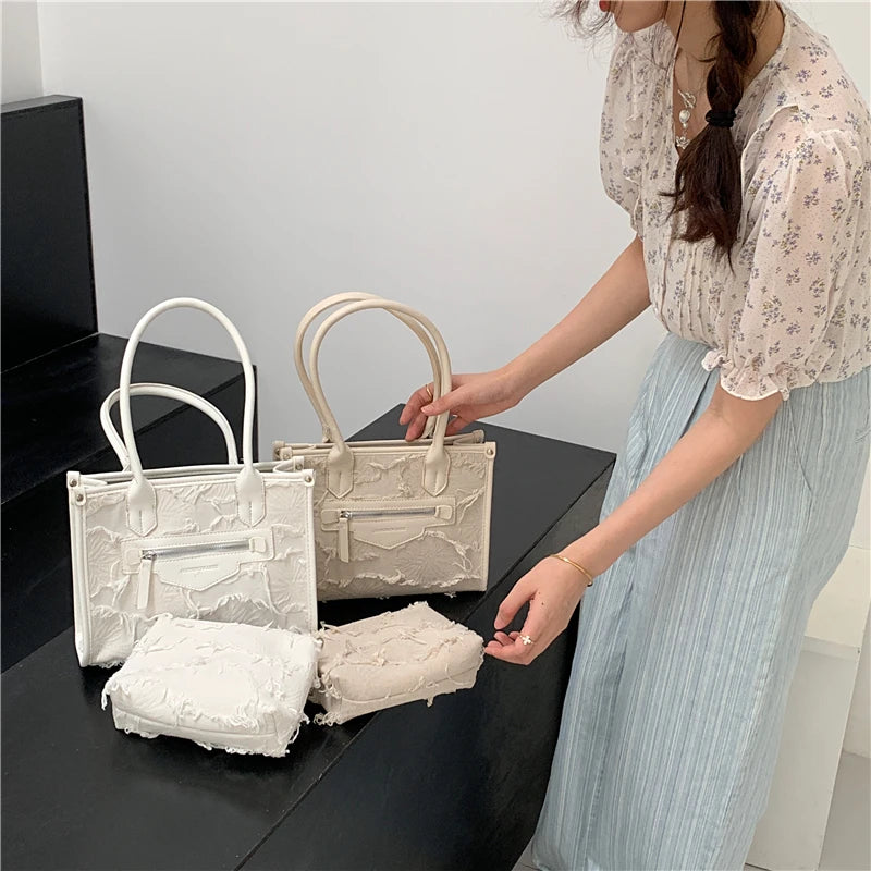 Canvas Shoulder Bag Large Capacity Clutch Purse Handbags Crossbody Travel Tote