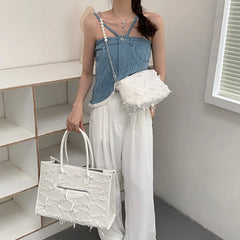 Canvas Shoulder Bag Large Capacity Clutch Purse Handbags Crossbody Travel Tote