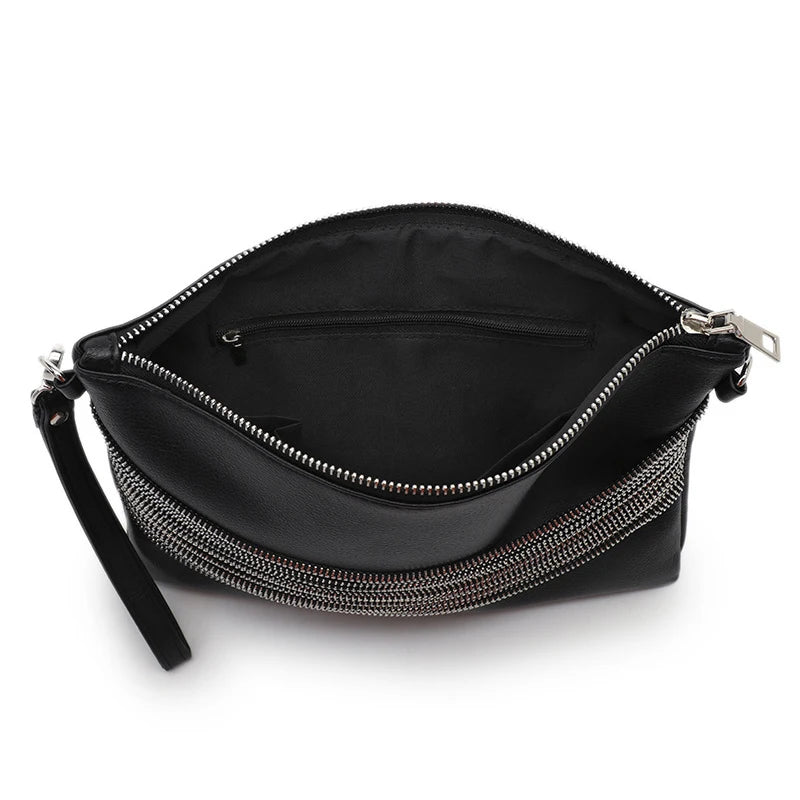 Tassel Chain Handbag Soft Leather Crossbody Bag for Women