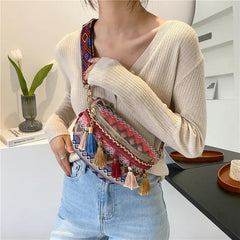 Tassel Ethnic Style Women Waist Packs Fanny Pack with Fringe De